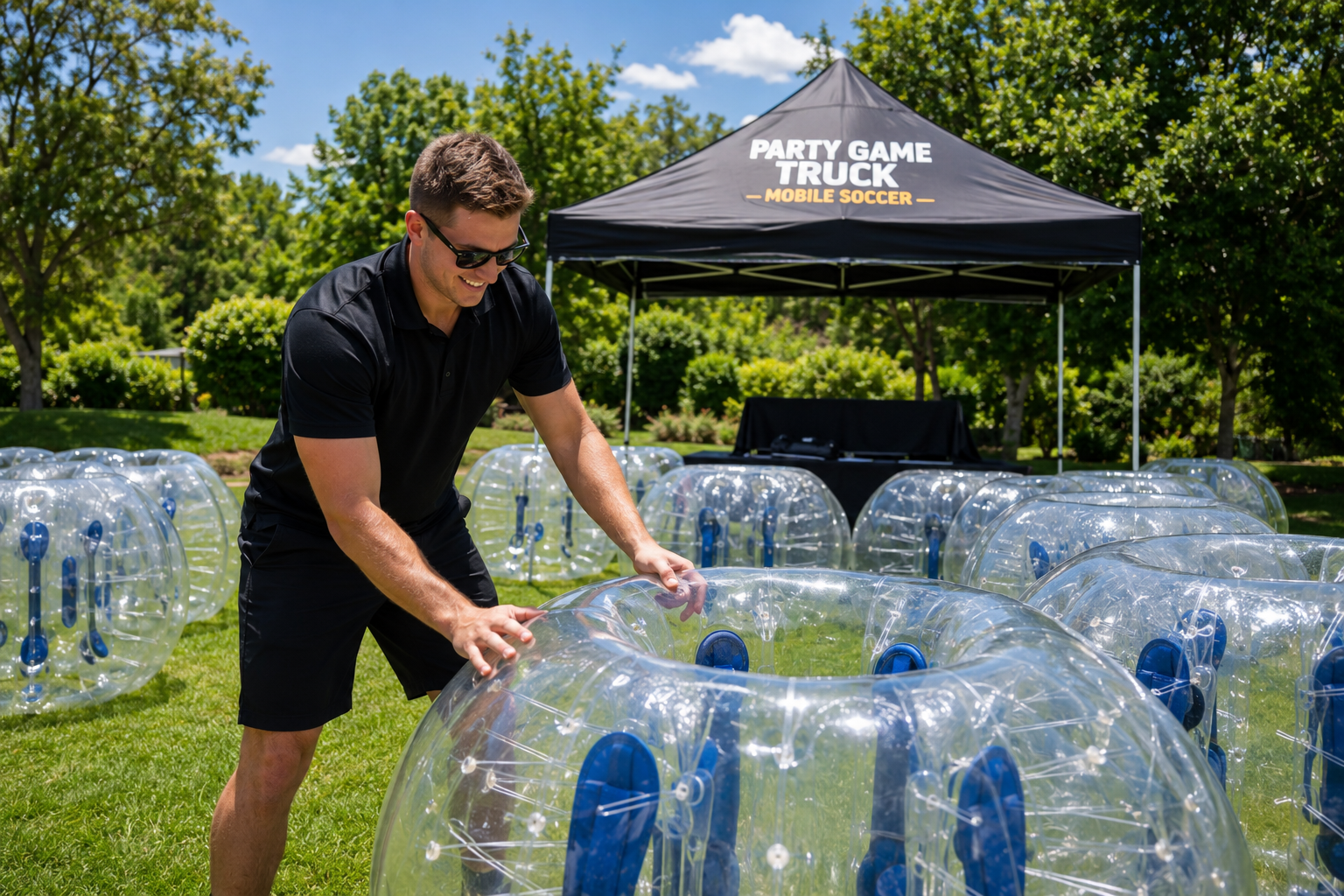 Bubble soccer coordinator setup