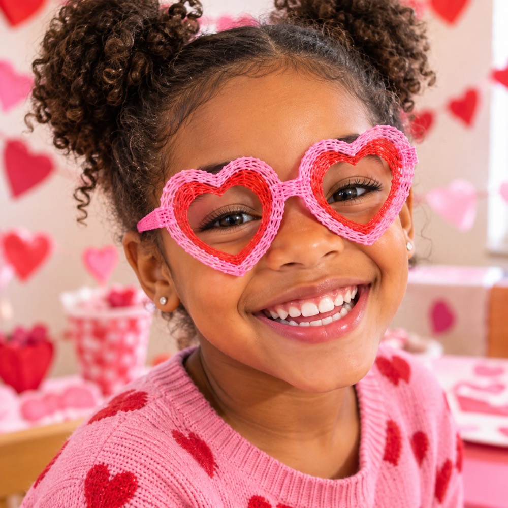 Valentine Heart Glasses made with a 3D pen