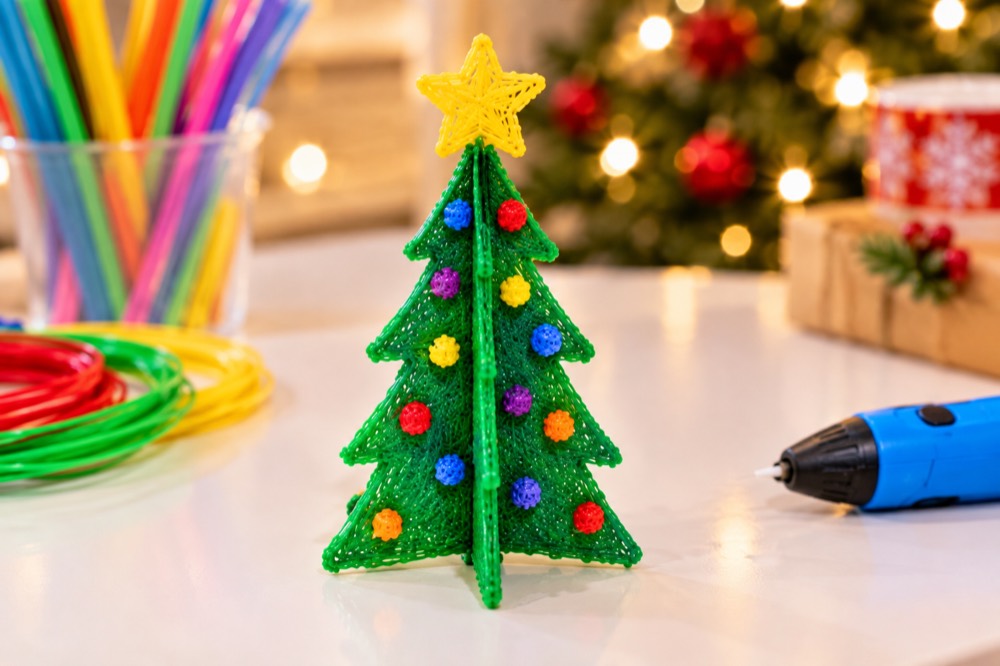 Stand-Up Christmas Tree made with a 3D pen
